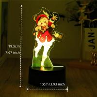Lámpara 3D Genshin Impact Luz Nocturna LED Figuras Anime Zhongli Raiden Shogun Control Remoto RGB Colores De Sueño Decoración Para Habitación De Niños Regalos Para El Hogar - details 4