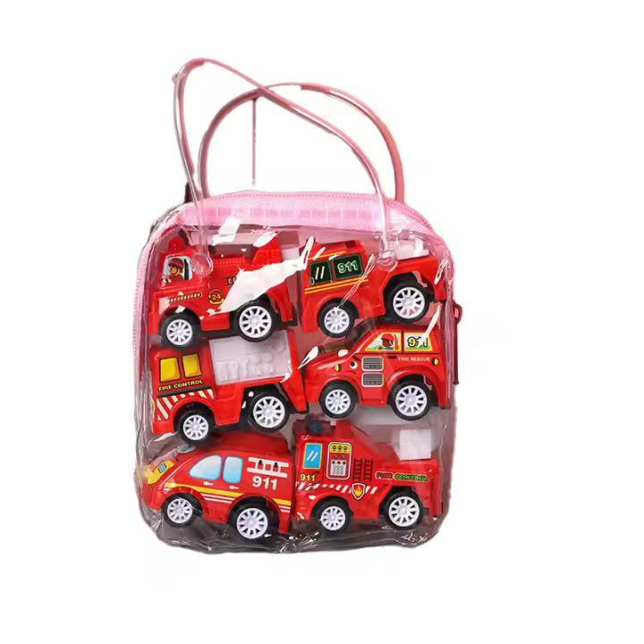 Mini Coche De Juguetes Para Niños Camión De Incendio Vehículo De Ingeniería Con Retroceso Inercia Regalo Para Niños De Edad 4-6 - 1
