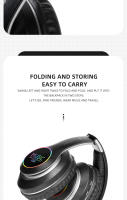 Auriculares inalámbricos, auriculares inalámbricos con graves profundos, auriculares plegables ligeros con micrófono incorporado, compatibles con cable de audio de 3.5 mm, teléfono móvil, auriculares para Sets - details 14