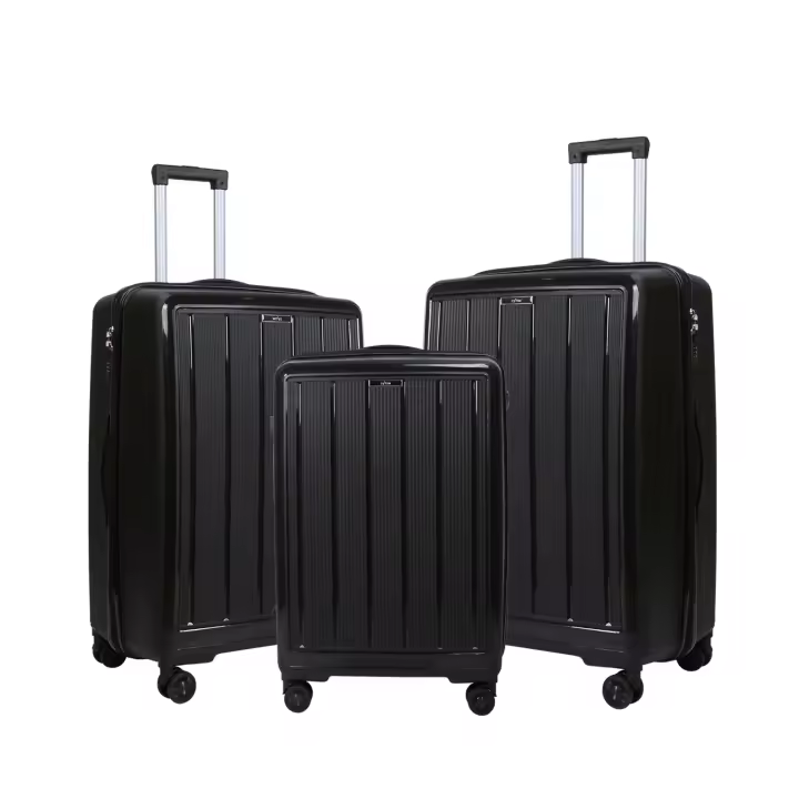 S7 STAR Juego 3pcs Cabina PP de Viaje, Maleta Resistente Rígida 20+24+28 pulgadas. Equipaje Elegante Ligero de Moda, Pack 3 Piezas Cabina con 4 Ruedas Giratorias Multidireccionales 360° Asa Telescópica - 1
