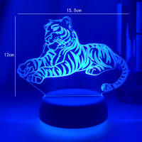 Luz Nocturna LED De Acrílico 3D Tigre Figura Para Dormitorio De Niños Luz De Sueño Decoración Para El Hogar Lámpara De Mesa Regalos - details 11