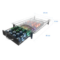 Soporte Organizador Cápsulas Nespresso Nyana Home  Capacidad 40 Cápsulas  Compatibilidad Nespresso  Cubierta de Cristal  Soporte Metálico  Asa de Estracción - details 1