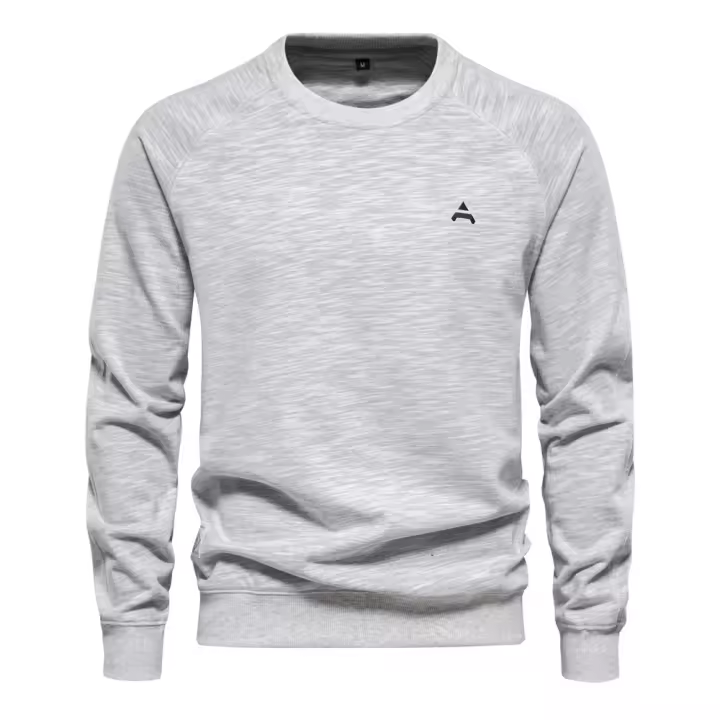 2024 primavera y otoño nueva sudadera líder para hombres suelta Casual Color sólido jersey de cuello redondo sudadera de moda para hombres - 1