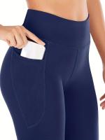 Leggings De Yoga Para Mujer Cintura Alta Levanta Glúteos Estilo Flare Duraderos Elásticos Con Bolsillos Adecuados Para Todas Las Estaciones - details 19