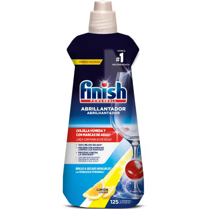 Finish Abrillantador Limón 500ml, Vajilla Seca, Resultado Brillante - 1