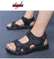 Sandalias De Cuero Genuino Para Hombre Verano Zapatillas De Playa Y Senderismo Antideslizantes Y Resistentes Al Desgaste Suaves De Goma Para Exterior - details 14