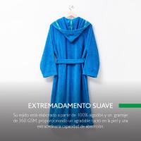 UNITED COLORS OF BENETTON Albornoz con Capucha de Algodón 100% Azul o Verde Rainbow - 360GSM - details 3