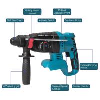 Nuevo Martillo Perforador Eléctrico Inalámbrico 18V 4 Funciones Martillo Perforador Recargable 27mm Taladro de Impacto Para Batería Makita 18V, - details 3