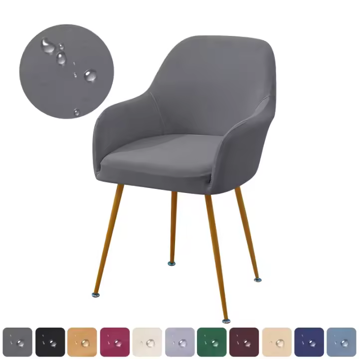Cubierta De Silla Elástica Repelente De Agua Para Oficina Hotel Comedor Cubierta De Asiento Con Brazos Altos Tela De Poliéster/Celulosa Europea - 1