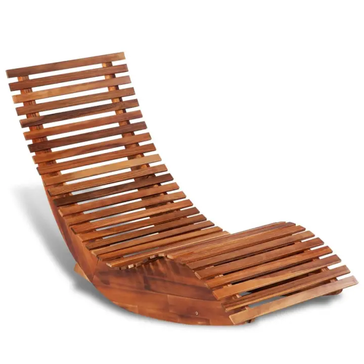 Tumbona mecedora de madera de acacia - 1