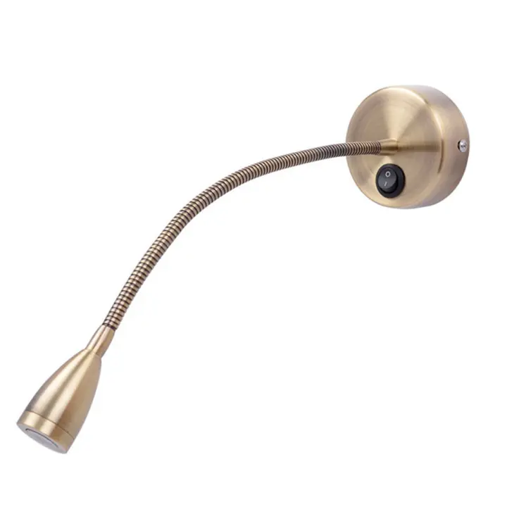 Lámpara de Lectura de Pared Flexible con Interruptor, LED Cree 3 Velocidades, Bronce A++ - 1
