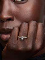 Pandora-Anillo rectangular con halo brillante - details 0