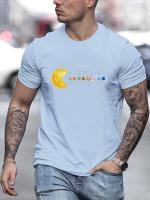 Camiseta De Verano Para Hombre 100% Algodón Cómodo Y Suelto Con Impresión De Sistemas Solares Y Planetas Cuello Redondo Manga Corta Top Transpirable - details 16