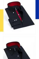 Camisa De Encaje Para Hombre Talla Grande Moda Casual Negra Roja Azul Marfil Estilo Ingles Slim Fit Con Rayas Para Trabajo Y Social - details 12