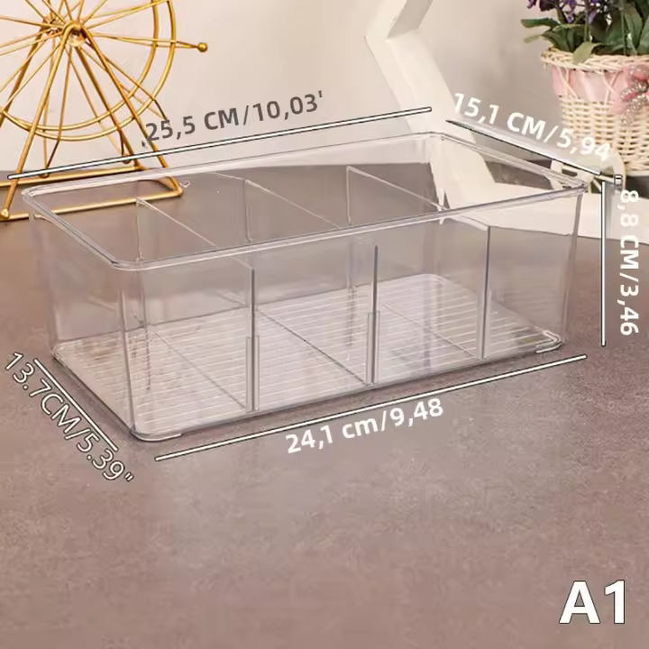 Caja De Almacenamiento Para Tazas De Té Y Café Multifuncional Con Tapa Organizador De Acrílico Para Artículos Domésticos - 1