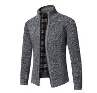 Cardigan De Cuello Alto Para Hombre Con Cremallera Thicken De Algodón Tejido En Jacquard Suéter Grueso Y Caliente Para Otoño Y Invierno Estilo Casual - details 1