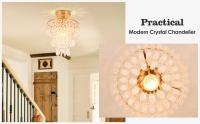 Lámpara De Techo De Cristal Con 3 Capas Y Diamantes Punzantes E27 Luces De Decoración Para Sala De Estar Y Dormitorio Fuente De Energía: Acción De Corriente - details 0