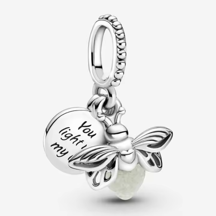 Pandora Charm de Colgante en Plata de Ley Luciérnaga que brilla en la oscuridad 799352C01，Incluye Caja Original - 1