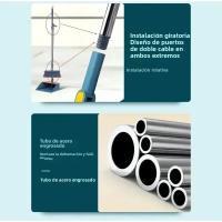 Juego De Escoba Y Escobilla Para El Hogar Con Cabeza De Limpieza Individual Y Plegable Incluye Papel De Aluminio Para Recoger Basura - details 1