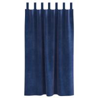 Cortinas opacas vidaXL con lazos de suspensión 2 pcs de terciopelo azul oscuro - details 3