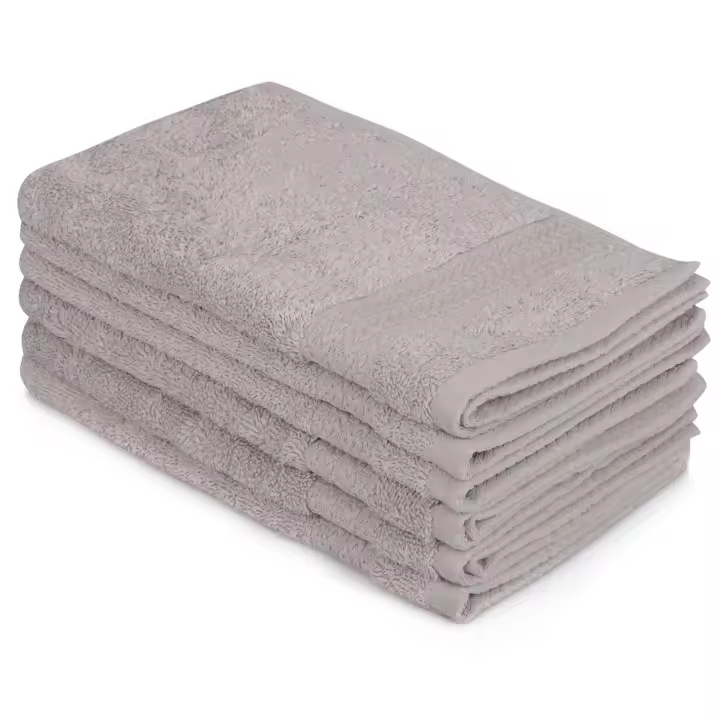 Wellhome Juego de Toallas Cortesía Gris 6 Piezas 100% Algodón 30x50 Cm - 1