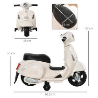HOMCOM Moto Eléctrica Vespa para Niños de 18-36 Meses con Faro Bocina y 4 Ruedas Motocicleta Infantil con Licencia 66,5x38x52 cm - details 2