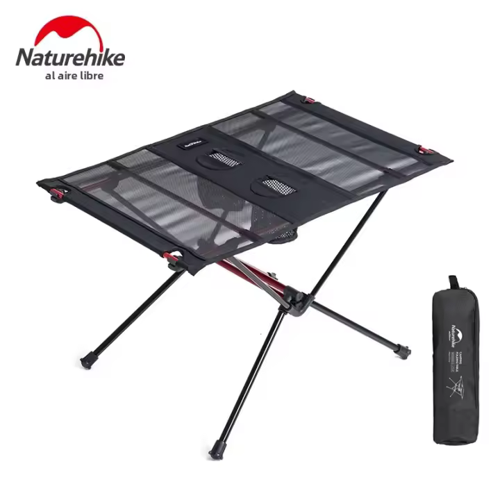 Mesa De Camping Naturehike Plegable Ligera Y Portátil Para Exterior Picnic Pesca Playa Color Negro Tamaño 59x40x39 Cm Peso 652 G - 1