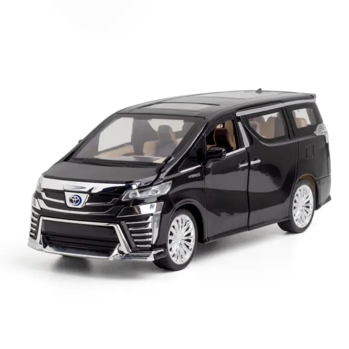 Miniatura De Coche Diecast Vellfire MPV Escala 1:24 Con Ruedas De Goma Puertas Abiertas Función Retroceso Luz Y Sonido Regalo Para Niños - 1