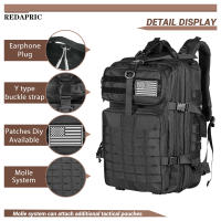 Mochila Táctica 45L Grande 3 Días Assalto Bolsa Molle Para Camping Senderismo Pesca Unisex Nylon Softback - details 1