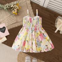 Vestido De Verano Para Niñas Romántico Sin Mangas En Algodón Con Floral Vestido De Bebé Para Regalo En Talla A-Line Longitud De Rodilla - details 2