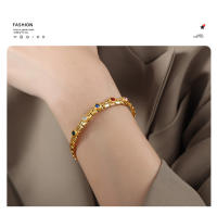 Senior SENTIDO DE LA Luz de lujo personalizado de Maple de Titanium con diamantes de Maple de Titanium Chapado en oro pulsera de joyería femenina - details 3