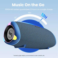 Altavoz Bluetooth portátil Sounarc R2 máxima 80W Sonido Premium, 60W potente sonido estéreo, emparejamiento estéreo, Bluetooth 5.3, impermeable IPX6, 15 horas de reproducción, 1 tweeter y 2 controladores de rango completo, color azul - details 7