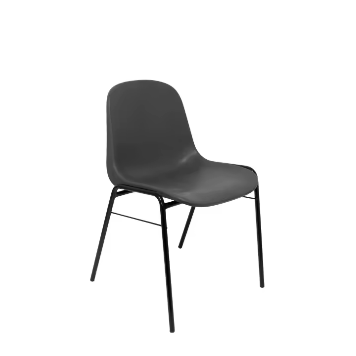 Piqueras Y Crespo Pack 2 Sillas Alborea Gris Ergonómicas Apilables Estructura Negra - 1