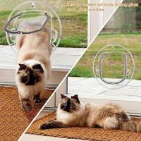 Pet Cat Flap Puerta Para Perros Y Gatos With 4 Formas de Bloqueo Redondo, Blanco Y Transparente Al Avar - details 2