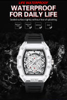 Reloj De Cuarzo Para Hombre En Forma De Barril Luminoso Y Personalizado De Silicona Alta Gama Calendario Integrado Resistente Al Agua Y Al Choque Estilo Transparente - details 8