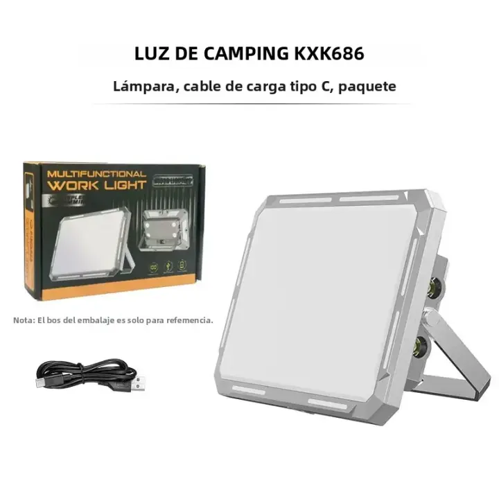 Lámpara De Camping LED Recargable Impermeable Portátil Con Luz De Búsqueda De Alta Potencia Iluminación De Emergencia Exterior Lámpara Nocturna Colgante Para Senderismo Pesca De Noche Y Uso Diario - 1