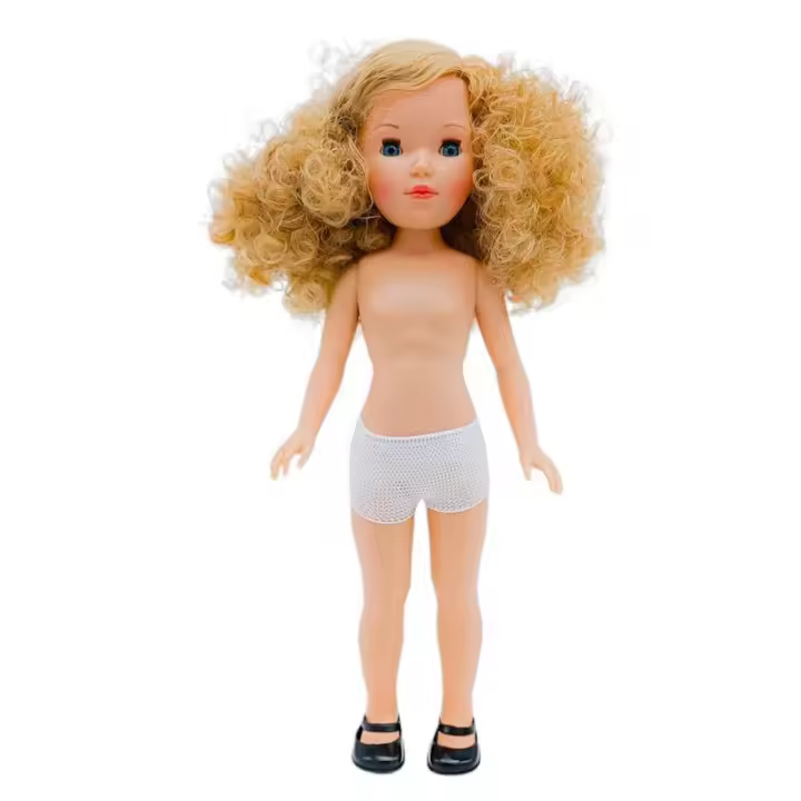 Folk Artesanía Muñeca Desnuda Pepa's Vidal Rojas Original Colección 41 Cm Vinilo Piel Blanca Rubia Ojos Azules - 1