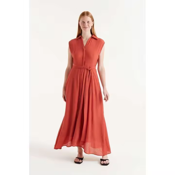 Vestido largo fluido naranja, Compañía Fántastica - 1
