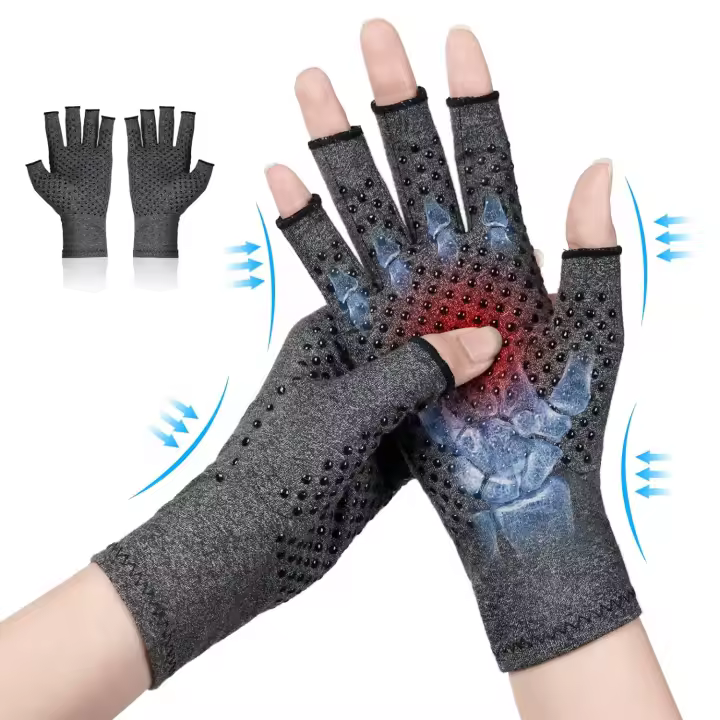 Arthritis Gloves, 2pcs Guantes Calefactables de Ofrecen Calor y Compresión para Mano, Guantes de Compresión para Artritis, Guantes Deportivos sin Dedos para el Trabajo Diario, Juegos(M) - 1