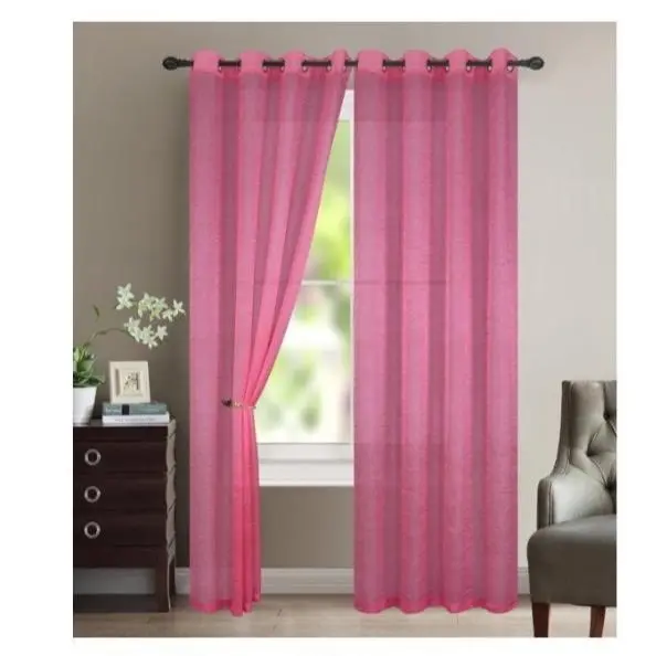 Cortina de visillo estampada brillo  translucido 100% poliéster para salón y dormitorio.140x260cm.1 panel. - 1