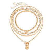 Collar Gargantilla Vintage Multicapa Moneda OT Hebilla Pendiente Para Mujer Moda Collar Punk Plata Esterlina Cadena Serpiente Aesthetic Joyería Regalo - details 13