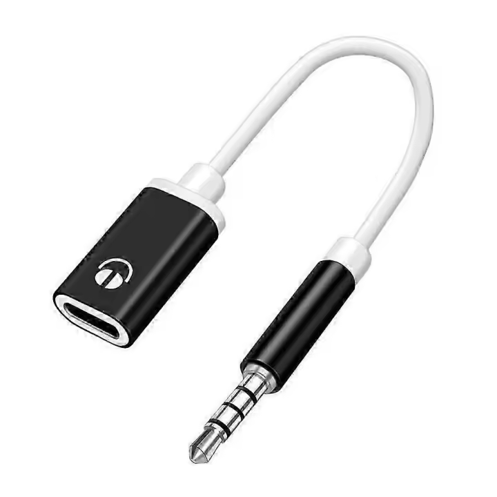 Adaptador convertidor de auriculares de 3,5 mm macho a hembra tipo C, plano, redondo, analógico, S5J7 - 1