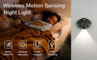 Luz nocturna con sensor de movimiento LED, 3 colores, luz nocturna LED automática, luz de pared LED recargable a batería para dormitorio, cocina, escaleras, garaje (paquete de 4) - details 2