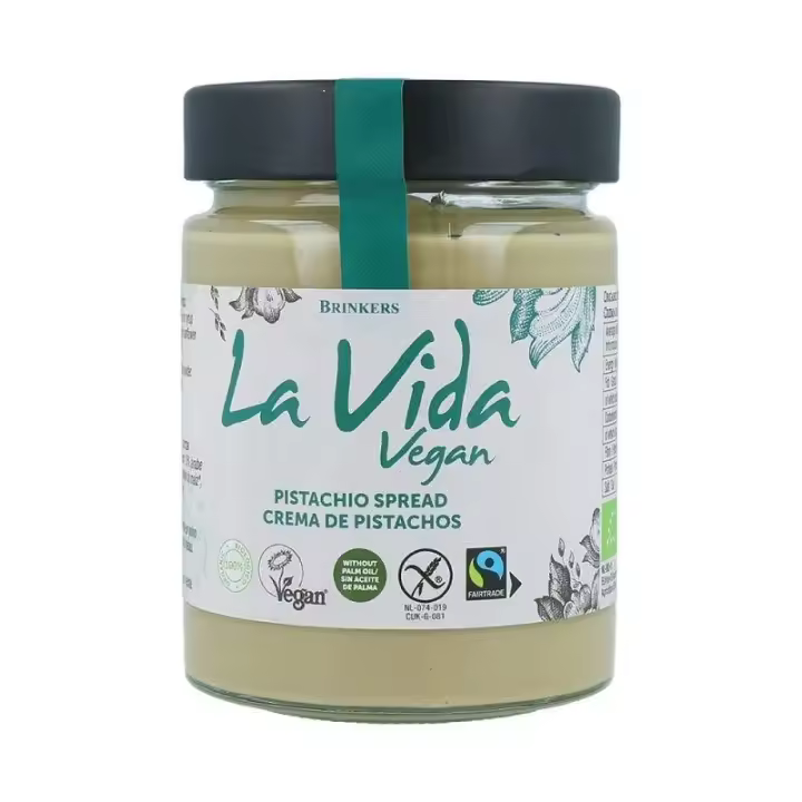 LA VIDA VEGAN - Crema de Pistacho 270 g, Ecológica, Vegana y sin Gluten, para Untar, Auténtico Sabor a Pistacho, Textura Suave, sin Aceite de Palma y sin Soja, Fuente de Energía - 1