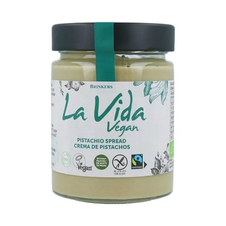 LA VIDA VEGAN - Crema de Pistacho 270 g, Ecológica, Vegana y sin Gluten, para Untar, Auténtico Sabor a Pistacho, Textura Suave, sin Aceite de Palma y sin Soja, Fuente de Energía - 1