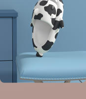 Pantuflas de tiburón y vaca para niñas, con suela gruesa, antideslizantes y de verano, ideales para usar al aire libre en casa o en el baño. - details 4