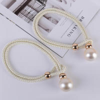 Paquete De 2 Correas Para Cortinas De Lujo Con Perlas Decorativas Accesorios Para Cortinas De Algodón Material De Lana - details 3