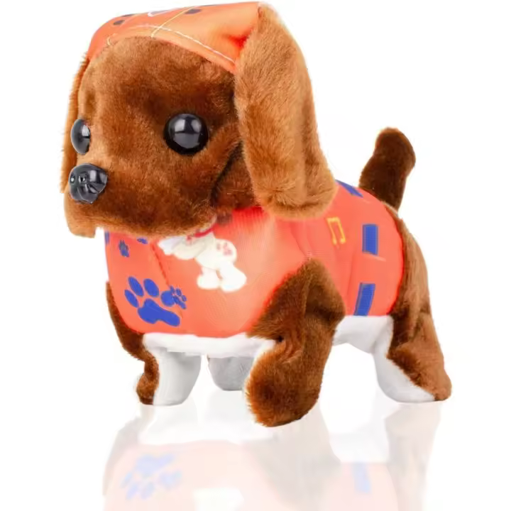MAGIC SELECT Perro Electrónico de Juguete que ladra y Camina. Perritos con Traje. Mascota Eléctrica para Niños. Regalo para Niños. Perrito a Pilas Que Anda. (Pilas AA no Incluidas) - 1