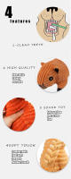 Juguete De Corduroy Para Perros Forma Animal Suave Masticable Y Sonoro Resistente Accesorios Para Mascotas Para Pequeños Y Grandes Perros - details 0