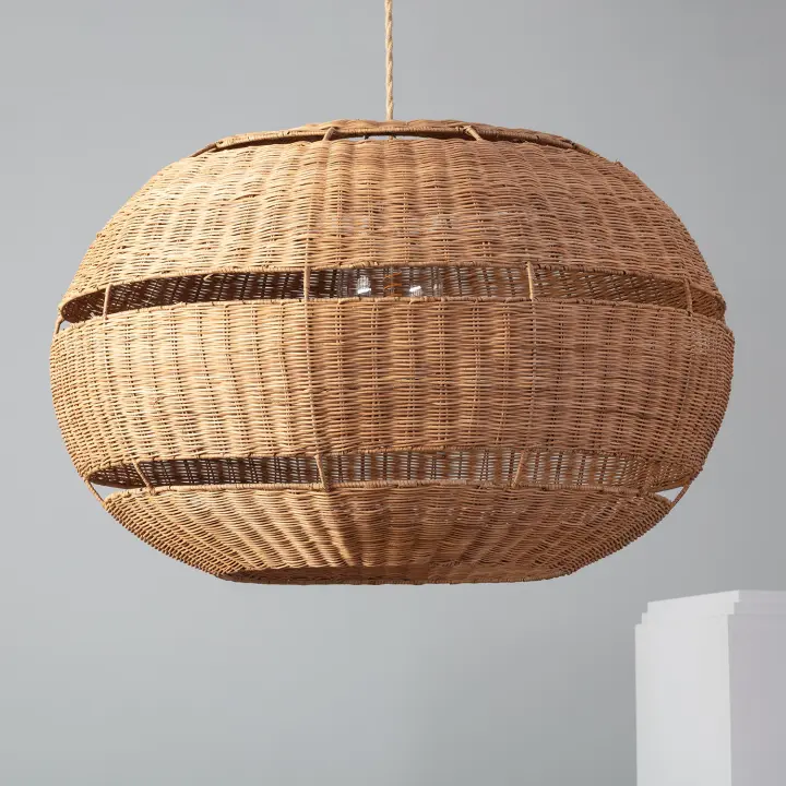 Ledkia Lámpara Colgante Ratán Oblate Bulang Ø800 mm ILUZZIA - 1